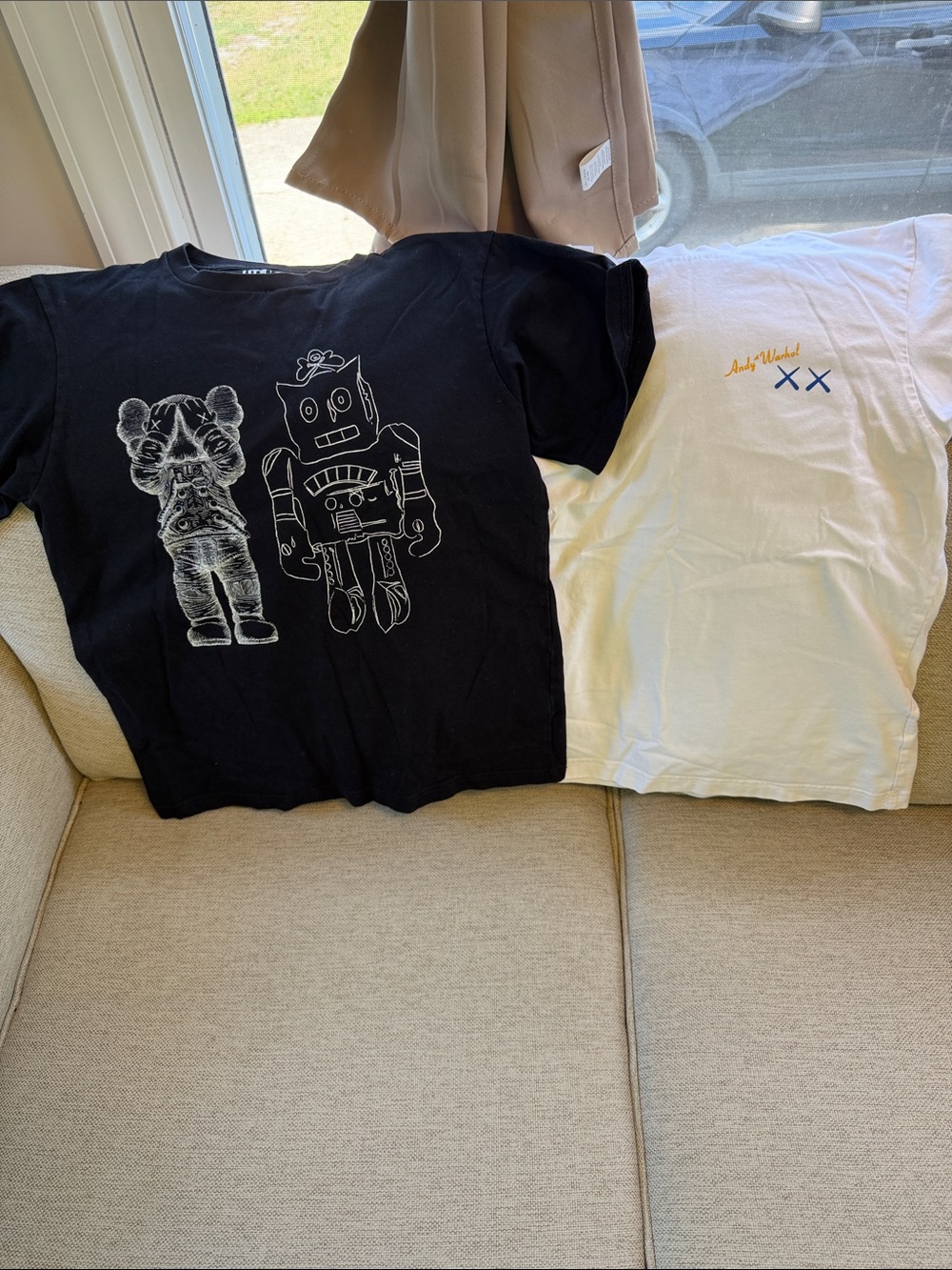 Uniqlo Black Kids Tee and white Tee Andy Warhol